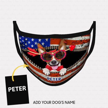 Personalized Dog Gift Idea - Dog With Red Bow And An Arrow For Dog Lovers - Cloth Mask